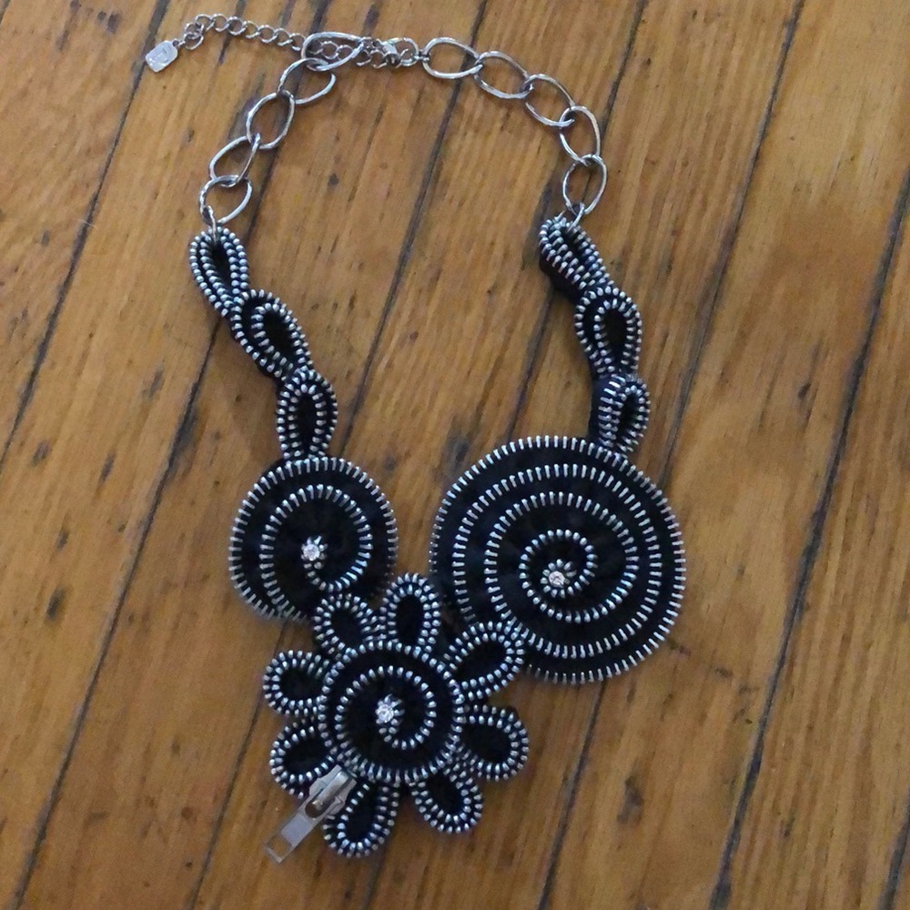 Floral Zipper Statement Necklace